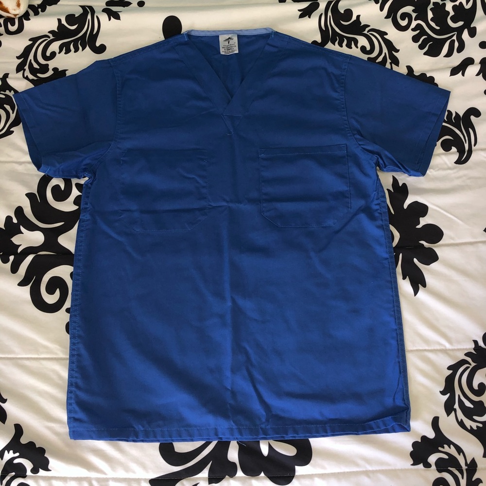 Royal blue scrub top